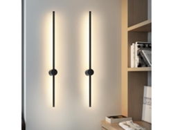 Aplique de pared LED negro para interior, 60 cm, 3000 K, iluminación indirecta moderna, ajustable a 90°, Nettlife