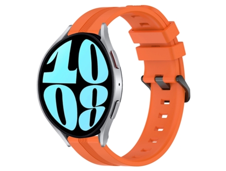 Correa de reloj inteligente para Samsung Galaxy Watch 6 44 mm 20 mm Correa de reloj Slicone a rayas cóncavas (naranja)