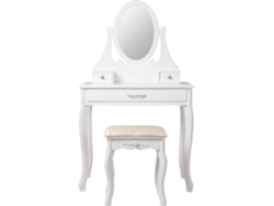 Tocador ML-DESIGN con Banco (Blanco - MDF - 75 x 140 x 40 cm)