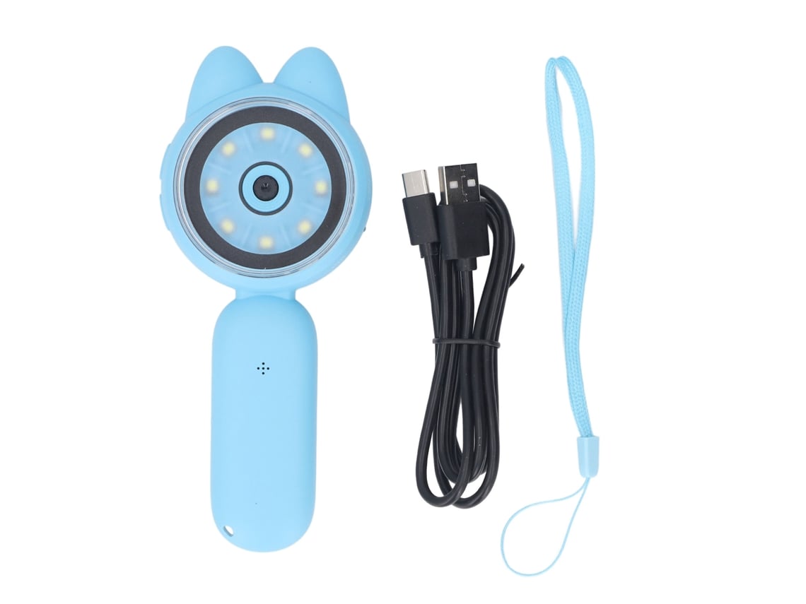 Ats-microscopio Para Niños Con Pantalla Hd Ips 3 Niveles De Luz Led Microscopio Digital Portátil Azul