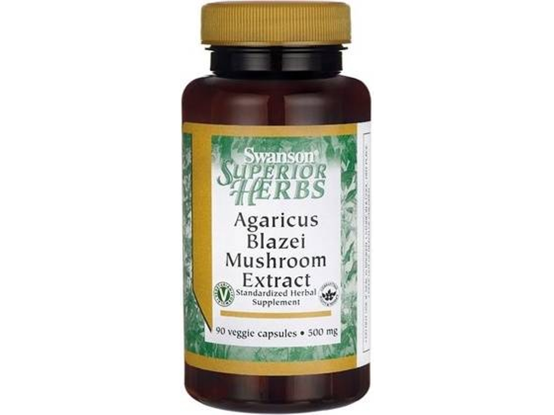 Complemento Alimentar SWANSON Extrato De Cogumelo Agaricus Blazei (90 cápsulas vegetais)