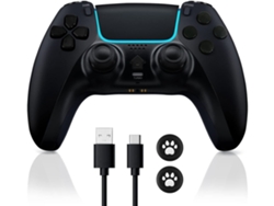 Controlador inalámbrico Ps4 Compatible con consola Ps4/Slim/Pro/Pc Joystick de juego de doble vibración almohadilla táctil altavoz incorporado negro YIZHOOD
