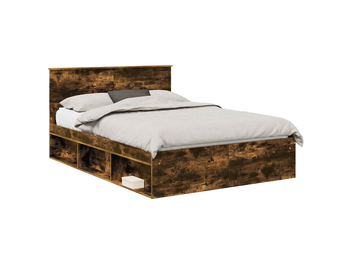 Maison Exclusive - Estructura De Cama Con Cabecera Roble Ahumado 150 X 200 Cm