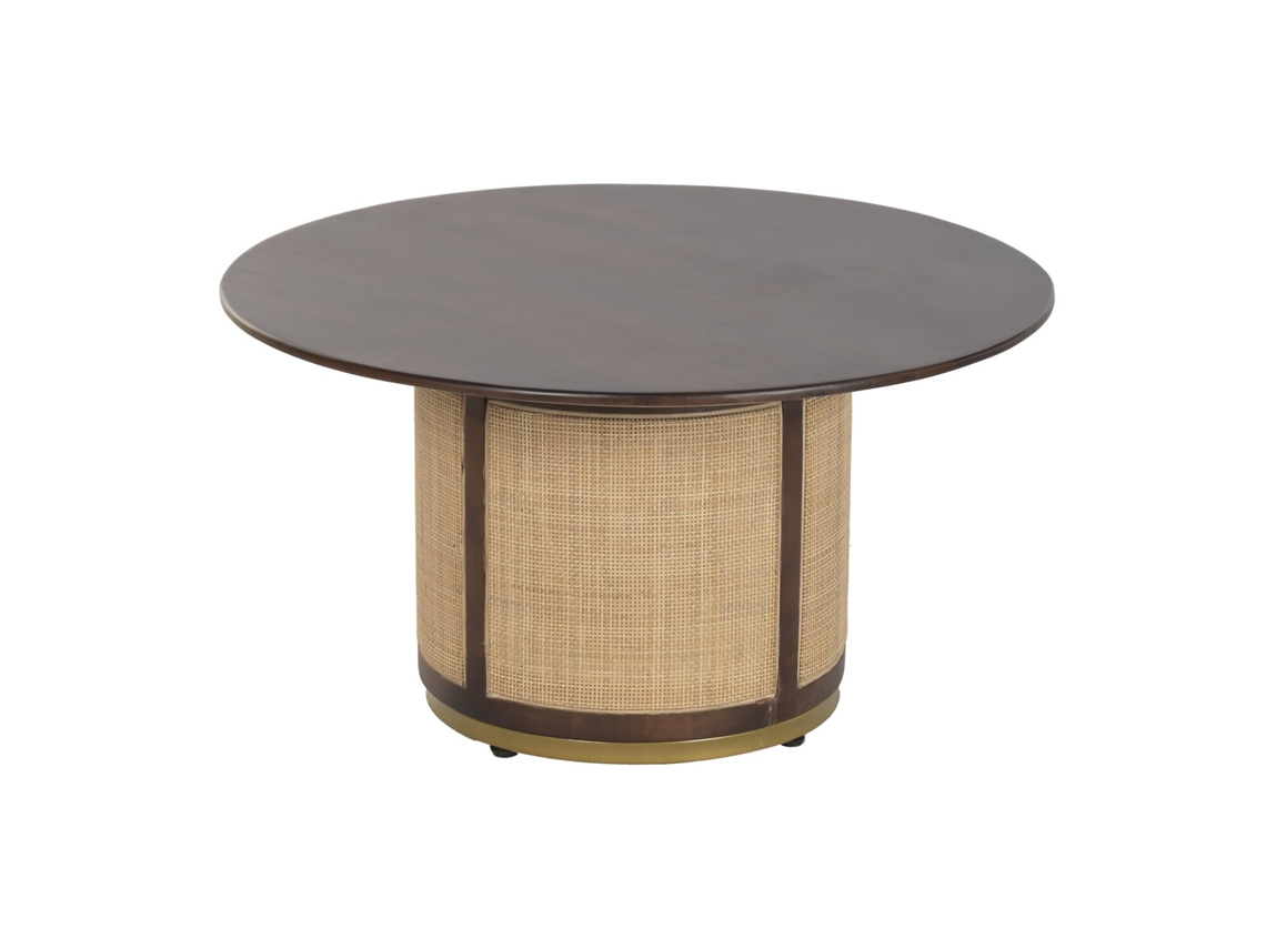 Mesa Centro Mango Fibra Marron Oscuro 85x85x47cm