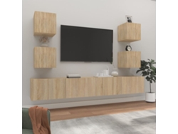 Conjunto de mueble de TV de 6 piezas DKD HOME DECOR en madera procesada de roble Sonoma