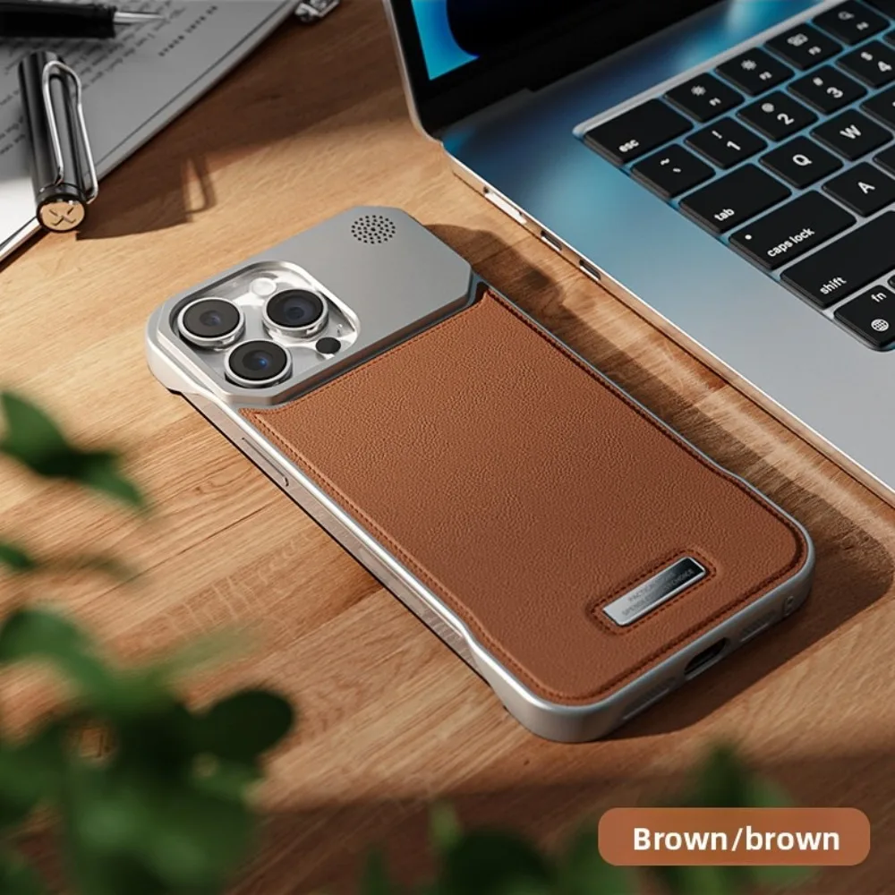 (iphone 16 Plus, Marrón) Funda Magnética De Piel Sintética Para Iphone, Compatible Con Carga Inalámbrica.