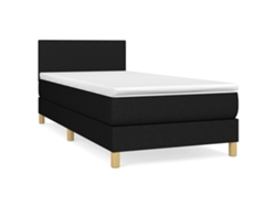 Maison Exclusive - Cama Box Spring Con Colchón Tela Negro 100x200 Cm