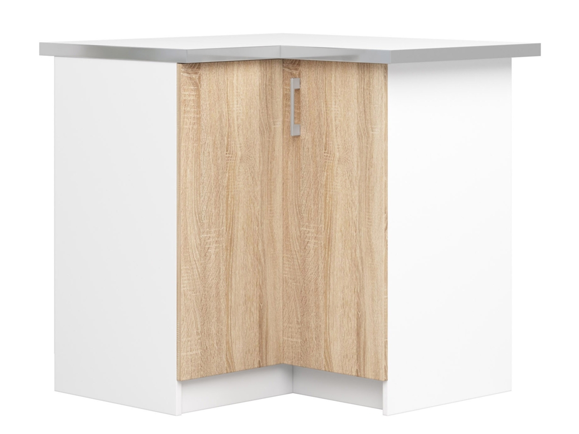 Armario de esquina de cocina AKORD S90 con top LIMA Blanco 84 cm 2 puertas Roble Sonoma mate 2 estantes 84x44,5x85,5 cm AKORD FURNITURE FACTORY
