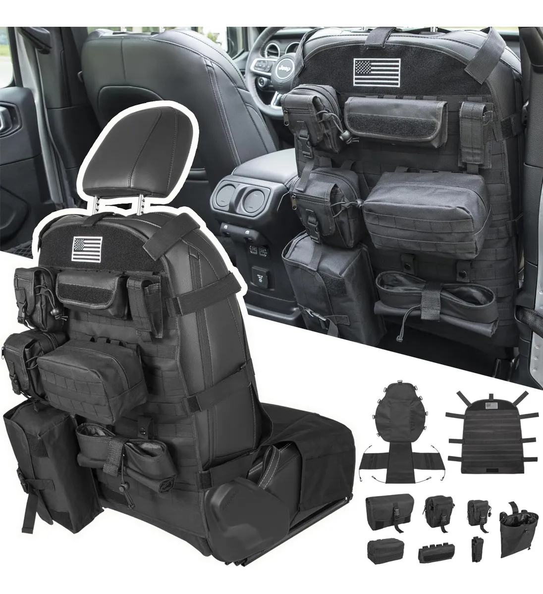 Funda táctica universal para asiento delantero, bolsas para asientos vayotoy