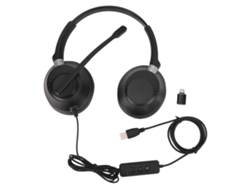 Auriculares Binaurales Con Cancelación De Ruido Y Micrófono Para Centros De Llamadas, Oficinas Y Uso Con Pc, Con Adaptador Usb A Usb-c.