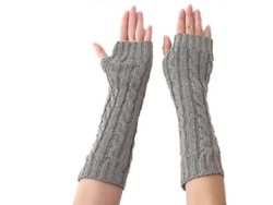 2026-guantes De Lana Tejidos Para Mujer Sin Dedos Largos Para Invierno Primavera Otoño Calientitos De Muñeca 30cm