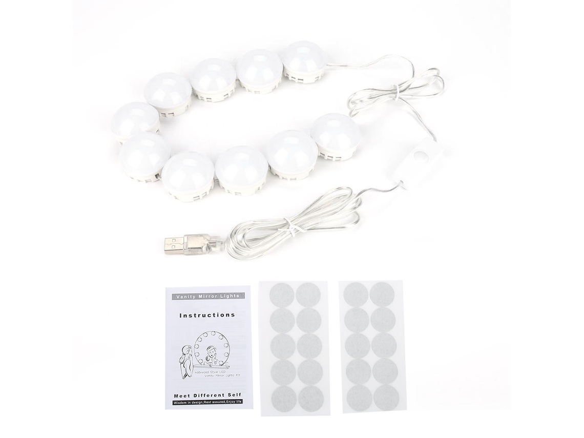 Espejo De Maquillaje Con Luces Led Y Bombilla Regulable