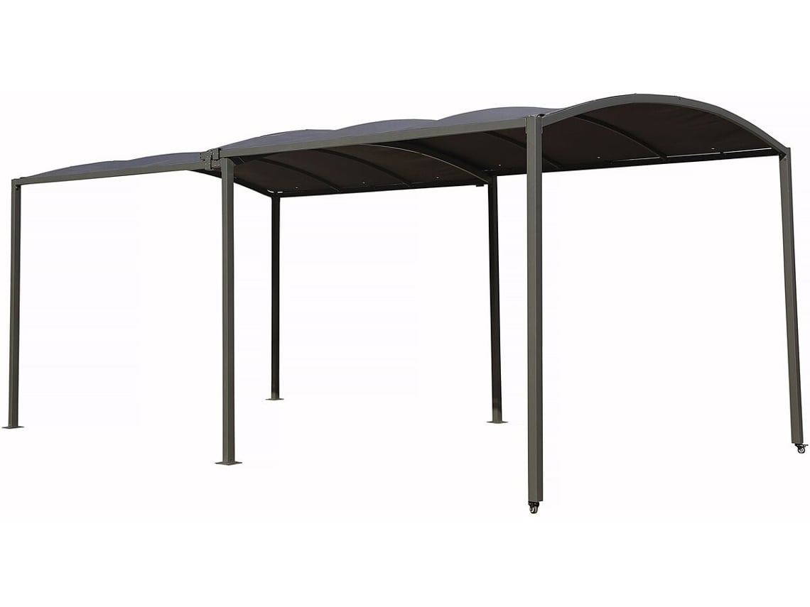Cochera metálica extensible "mathis" 303/566 X 295 X 240 Cm Antracita HABITAT ET JARDIN