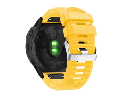 Correa de Silicona grano cruzado para Garmin Fenix 7X/6X Sapphire GPS/6X Pro/6X GPS/5X GPS/5X Plus - amarillo