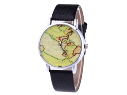 Reloj De Pulsera Analógico De Cuarzo De Moda En Aleación Y Cuero Para Hombre Y Mujer T468-yx Negro