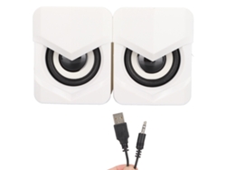 Mini Altavoz Subwoofer Led Usb De Escritorio Para Pc, Portátil, Playstation 4, Blanco