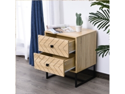 Mesa De Cabeceira Com 2 Gavetas, Cômoda De Madeira Para Quarto, Guarda-roupa, 48x39,5x60 Cm