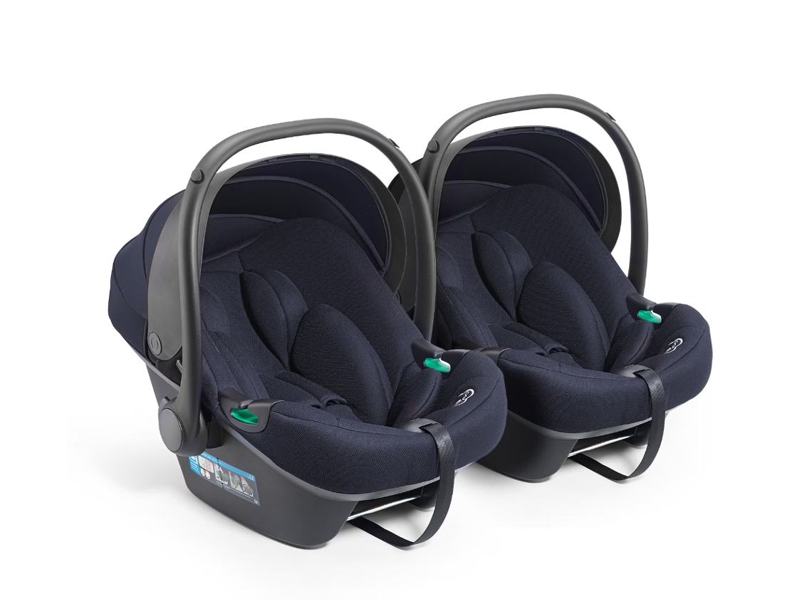 Conjunto Sillas De Auto Grupo 0 Para Gemelos Babygo Twinner Grey Melange