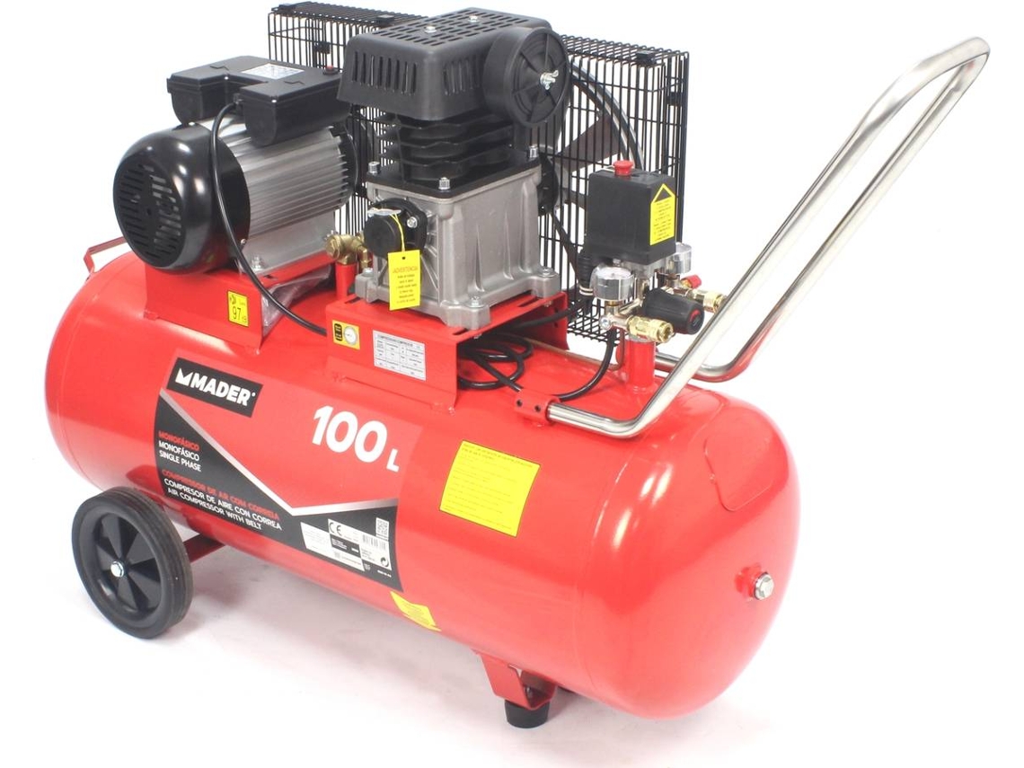 Compresor de Aire, con CORREA, 100L, 3HP - MADER