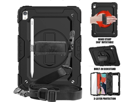 Carcasa + Protector de Pantalla + Soporte Tablet iPad Pro 11 2018 (iPad Pro 11 2018 - 11'' - Negro)