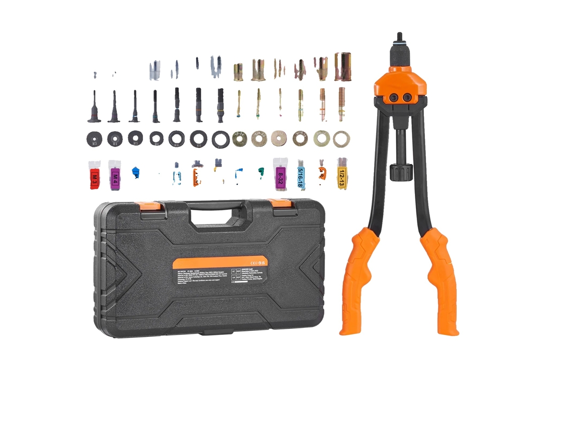 Herramienta para tuercas remachables, diseño semiautomático, 186 piezas incluidas, 16 pulgadas, 186 piezas, ninguna