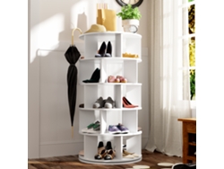Zapatero giratorio de 5 niveles, estilo blanco