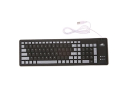 Teclado USB flexible, plegable, resistente al agua, con cable, 103 teclas, de silicona, numérico, para juegos, para PC y portátil Everley891