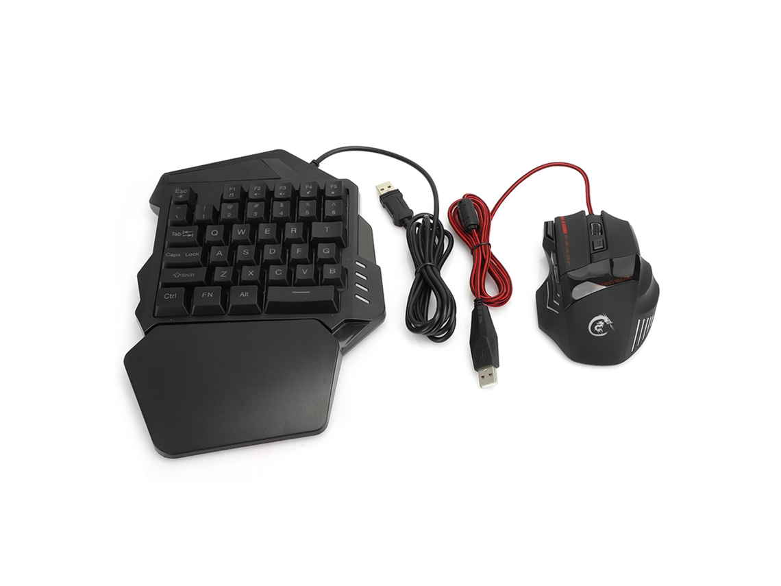 Conjunto De Teclado Y Ratón Para Juegos Hxsj J50 De Una Mano Con Iluminación Led Para Pc Y Sistema Operativo Android X