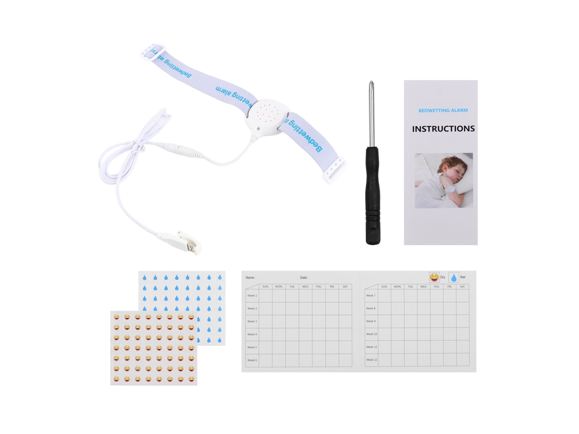 Alarma Para La Enuresis Nocturna Con Sonido, Vibración Y Luz Led Para Niños Y Niñas - Entrenamiento Para Ir Al Baño