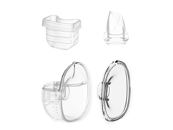 Kit 4 en 1: Brida, diafragma de silicona, colector de leche y válvulas de pico de pato de repuesto para extractores de leche CHARM S21/S18.