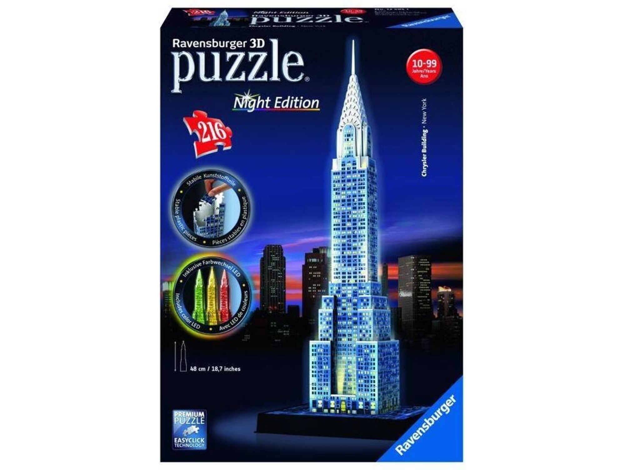 Puzzle 3D RAVENSBURGER Chrysler Building: Night Edition (Edad Mínima: 10 - 216 Piezas)