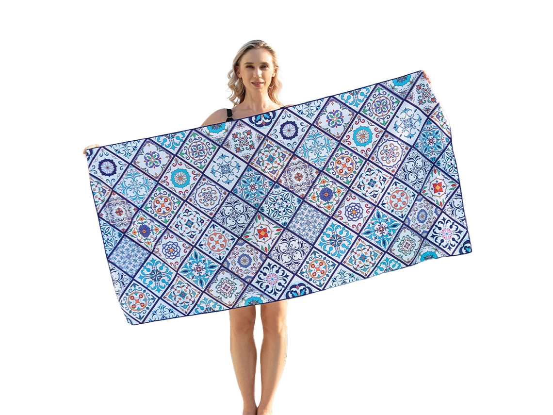 Toalla Kofihety Playa Estampada Secado Rápido Sin Beige (26x21x3cm)