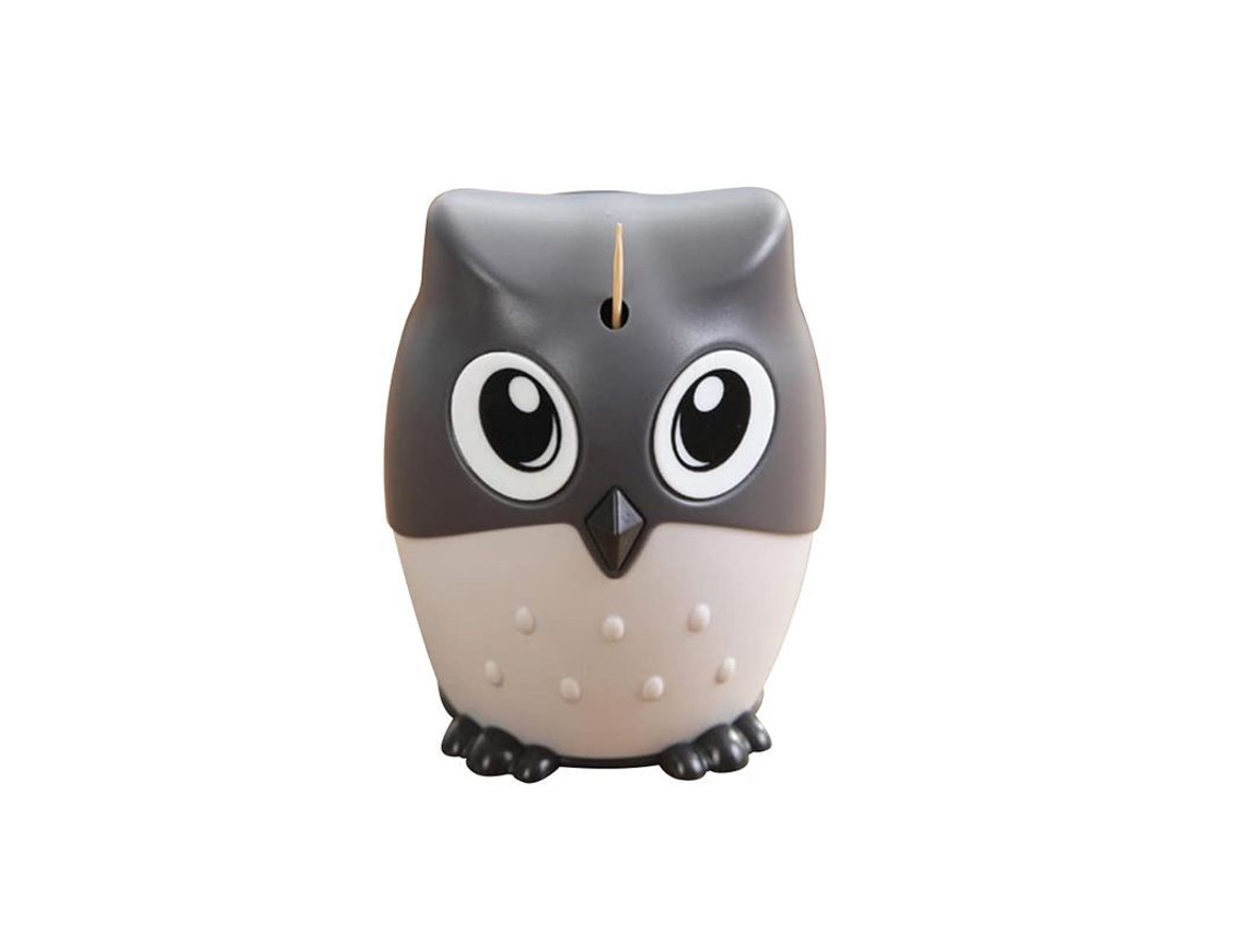 2026-45982-dispensador Automático De Palillos Linjou Diseño De Búho Cute Portapalillos Gris Para Cocina Restaurante