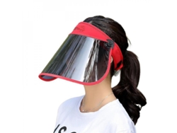 2026-sombrero Visor Shxx Con Lentes Polarizados Hd Protección Uv, Bandana Absorbente, Ajustable, Outdoor Golf Playa Rojo