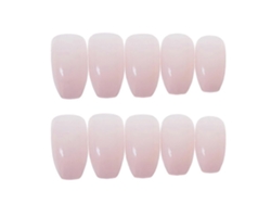 24 Unhas Postiças Infantis de Plástico com Glitter, Tipo Acrílico, Design Exclusivo para Festas e Comemorações, 8x6x0,5cm, Rosa