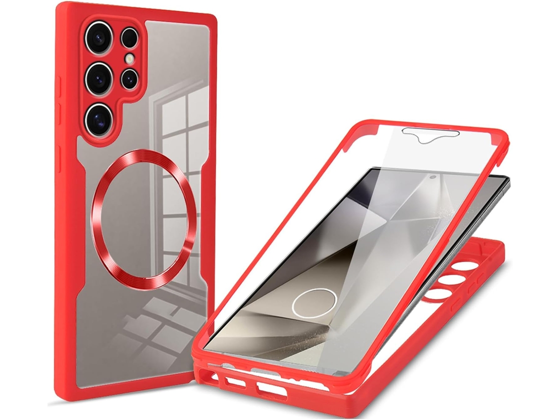 Capa Proteção Total para Samsung Galaxy S24 Ultra  Vermelho