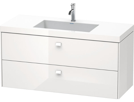 Lavamanos DURAVIT Brioso de 120,0x48,0 cm 2 cajones incl. hueco para sifón y delantal sin rebosadero con banco con agujero para grifo 1 agujero