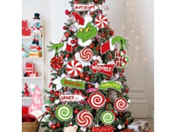 21 Adornos Navideños Colgantes – Recortes de Ladrones de Papel para Árbol de Navidad, Pared, Puerta y Decoración de Fiestas