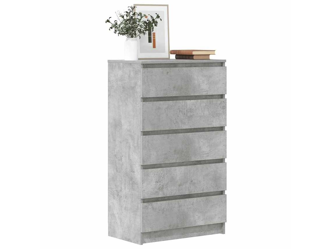 Mueble Cajón 60x36x103 Cm Deriv. Decoración del hogar Dkd de madera gris cemento