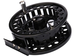 Carrete De Pesca Con Mosca, Grand Arbor Negro Plateado Aluminio Acción Simple, Mosca Grande, Resistente