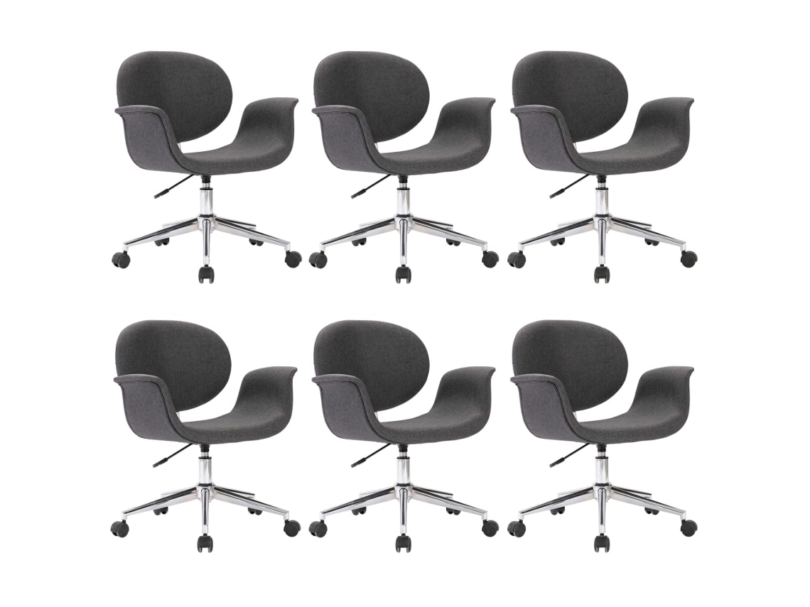 Maison Exclusive - Sillas De Comedor Giratorias 6 Unidades Tela Gris