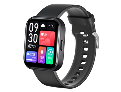 Reloj Inteligente, Pantalla Curva 3D de 2.0 Pulgadas, Batería de 60 Días en Modo de Espera, 100 Modos Deportivos, Negro VEANXIN