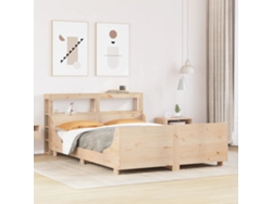 Estructura De Cama Sin Colchón Madera De Pino Blanco 150x200 Cm
