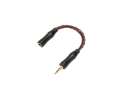 Cable De Audio De 3,5 Mm Hembra A 2,5 Mm Macho, Cristal De Cobre, 8 Hilos, 14 Cm, Bronce, Adaptador Sin Pérdidas.