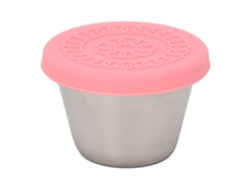 Recipiente para salsa de acero inoxidable 304 con tapa de silicona de 70 ml para guarniciones y salsas sin fugas.