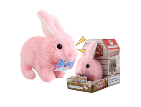 Conejo de Peluche Con Pilas Conejo de Salto Rosado