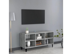 Mueble de Armario Tv con Patas en Metal 103,5X30X50 Cm Sonoma Gris