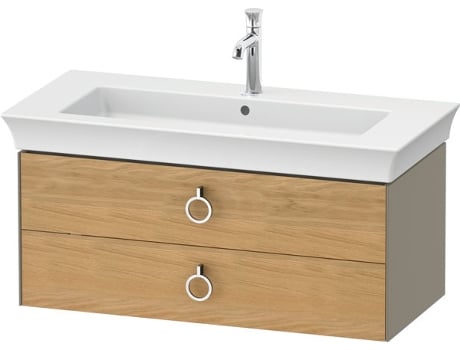 DURAVIT White Tulip, mueble de baño colgado en la pared, ancho 984 x fondo 458mm, con 2 cajones, con tirador, WT43520
