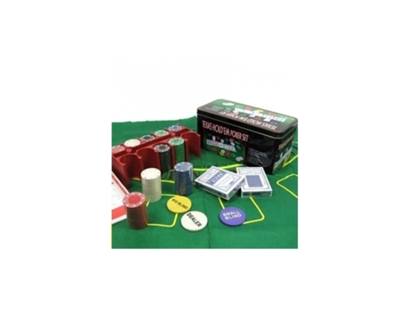 Juego de Poker 200 fichas con caja 2 Juego de Barajas Ficha dealer Tapete