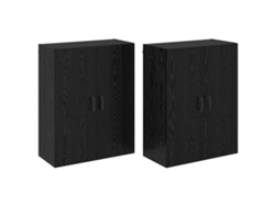 Conjunto de 2 armarios de pared de roble negro MAISON EXCLUSIVE (69,5x34x90 cm)